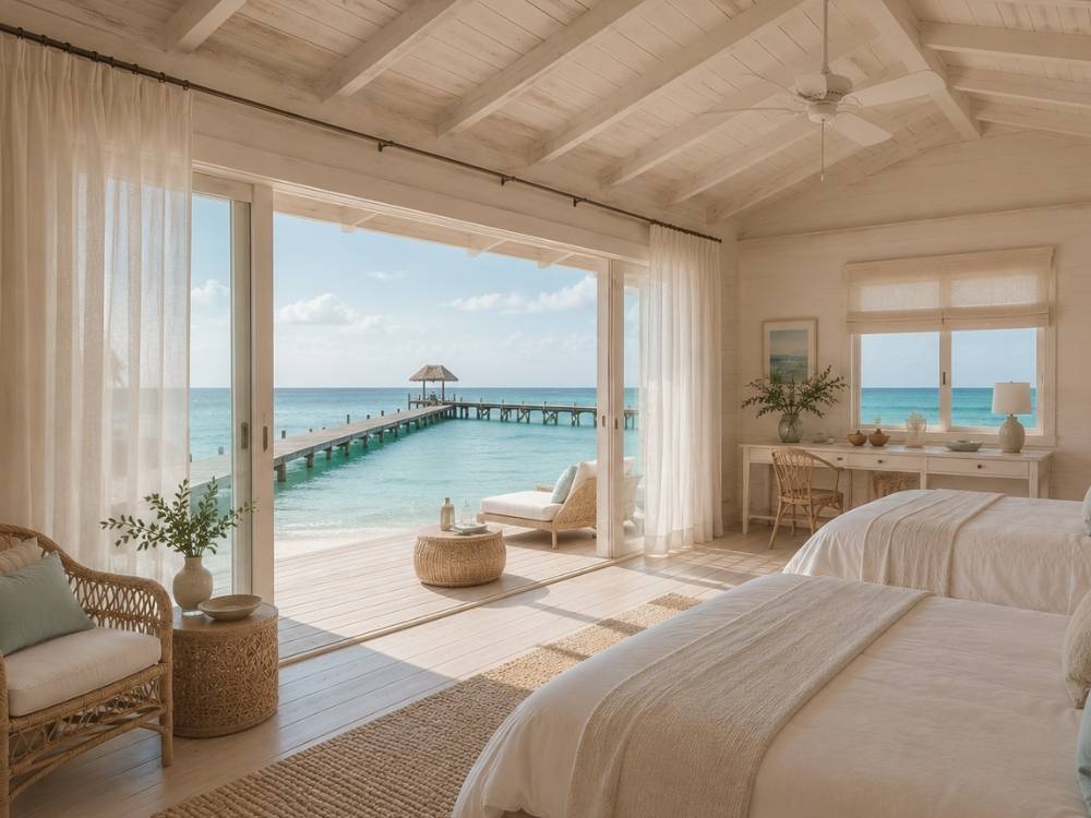 Habitación Baroko, con vista al muelle.
