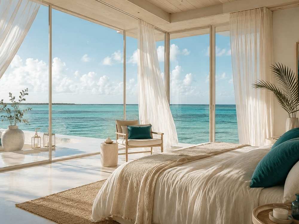 Habitación con vista al agua en la posada Arawak.